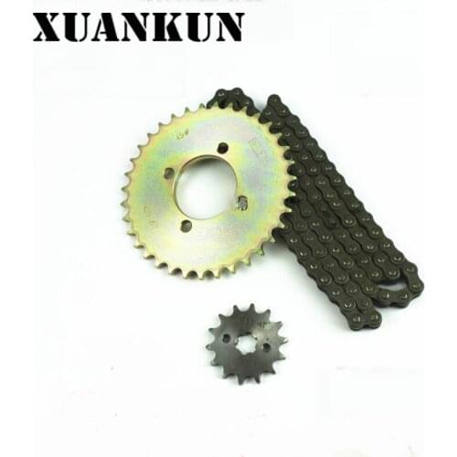 XUANKUN Motorcycle QS110 Sets of Chain Chain Size Sprocket Gear Disc