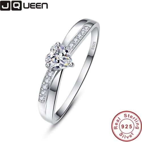 JQUEEN 925 Sterling Silver Rings Women Cross Infinity Wedding Band Engagement Ring Simple Statement Jewelry 925 Sterling anillos