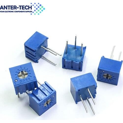 10pcs 3362P 101 201 501 102 202 502 103 203 503 104 204 504 105 Trimpo Trimmer Potentiometer 3362 500R 1K 2K 5K 10K 20K 50K 100K