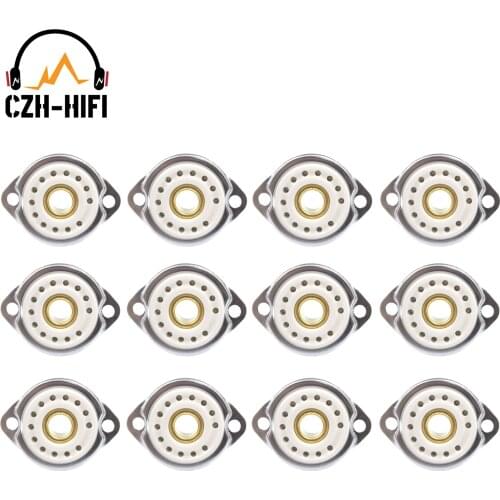 12pcs 13pin Tube Socket Ceramic Valve Base for B5092 GN4 B13B ZM1020 Vintage Audio Tube Amplifier DIY Circuit Project HiFi