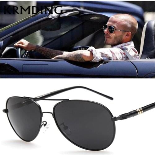2019 new mens polarized fashion Beckham sunglasses glasses metal frame brand design mens driving mirror Oculos De Grau Sol