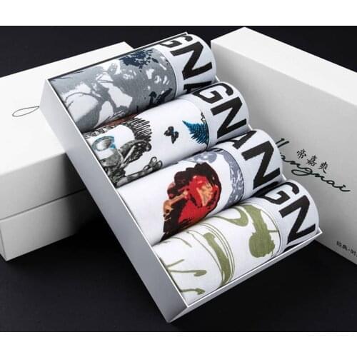 4PCS/Lot Men Shorts Cotton Breathable Soft Underpants Male Boxer Shorts Sexy Boxers Plus size L,XL,XXL,XXXL For Men