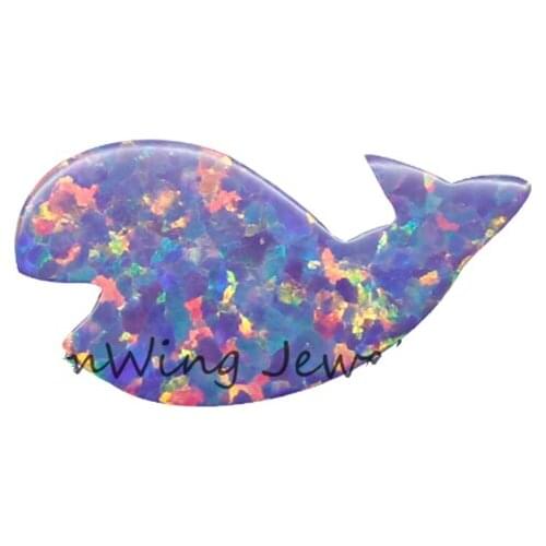 50PCS/ lot Wholesale Animal Jewelry accessories colorful 9x17mm Fire Opal Cute Whale natural opal pendant for lovely girl gift