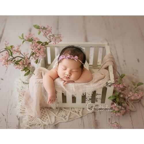 Baby Photography Accessories Retro Old Blackboard Basket Studio Photoshoot Newborn Props Wood Bed For Boy Photo Background