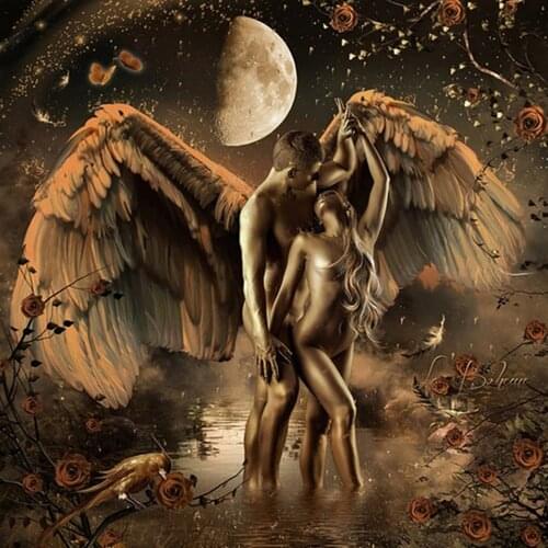 DIY 5D Crystal Mosaic Sexy Men And Women Embroidery Full SquareRound Diamond Painting Angel Couple Cross Stitch Accessories