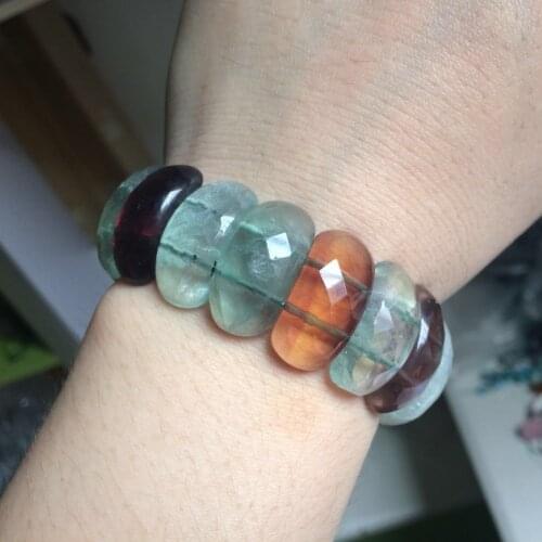 Natural fluorite stone beads bracelet natural stone bangle fine jewelry bracelet for woman for gift wholesale