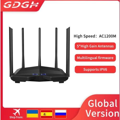 GH Digital Router AC11 Gigabit Version 2.4GHz 5GHz WiFi AC1200M With 5*6dBi High Gain Antennas Wider Coverage，Global Version