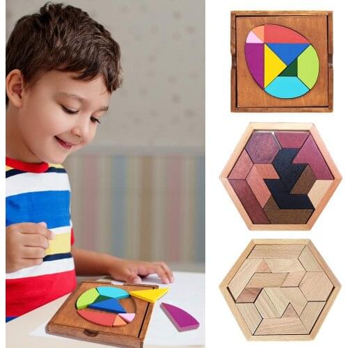 Children Wood Jigsaw Puzzle Work Exquisite Safety and Non-toxicity Durable Shape Cognition Early Education Developmental Toys