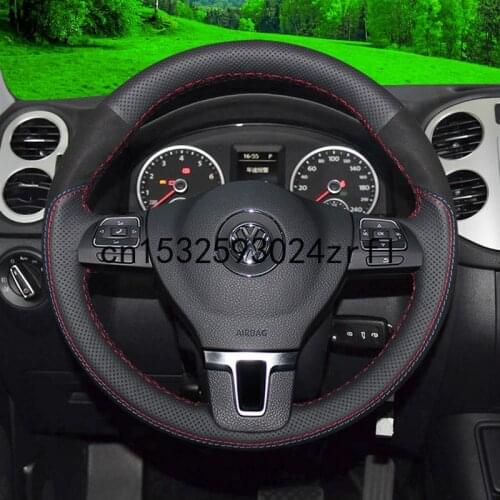 DIY Sew Customized Steering Wheel Cover For Volkswagen Jetta Tiguan Passat Bora Polo Car Accessories
