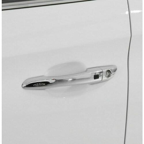 For Hyundai Tucson 2016- 2020 3-keyholes Chrome Side Door Handle Cover Trim 8pcs Car modification Auto parts