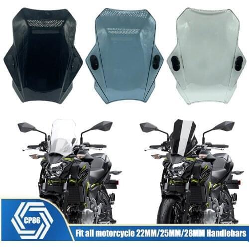 For MT-09 G310R Z300 Z400 Z650 Z750 Z900 Universal Motorcycle Windshield Windscreen Motorbikes Deflector Handlebar 22/25/28MM