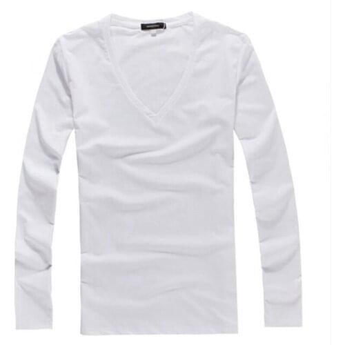 Male Cotton Lycra Collar Long Sleeved T-Shirt 9Xl 10Xl Add Fertilizer Increased Fat Body Fat Super Large Code Tide 8Xl V Pure