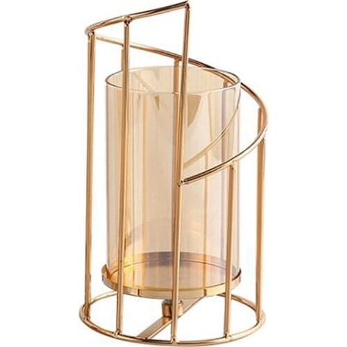 Geometric Centerpiece Candle Holder Candlestick Decorations Durable Stable Ins INS Nordic Style Ornaments Electroplated Iron Art