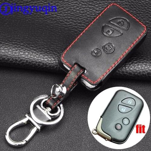 Jingyuqin Remote 4 Buttons Leather Car Key Case Cover Styling For Lexus GX LX RX HYQ14ACX Smart Key
