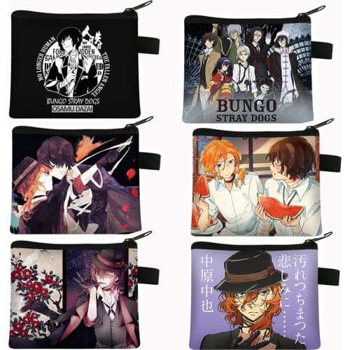 Anime Bungo Stray Dogs Coin Purse Cute Wallet Osamu Dazai Nakajima Purses and Handbags Girls Keychain Money Bag Zipper Pouch
