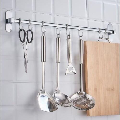 Stainless Steel Kitchen Storage Rack Wall Hanging Multifunction Storage Rack Tool Kitchen Bedroom Living Room Pendant Tool