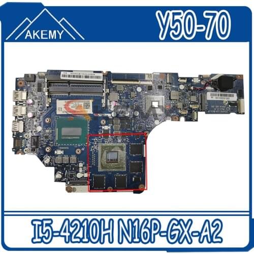 Laptop motherboard For LENOVO IdearPad Y50-70 I5-4210H Mainboard ZIVY2 LA-B111P 5B20H21717 SR1Q0 CPU N16P-GX-A2 RAM 4G