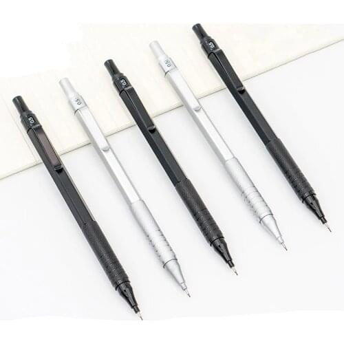 Metal Mechanical Pencil. All Metal Case 0.5mm Movable Pencil Press Pencil Office And School Stationery Writing Supplies
