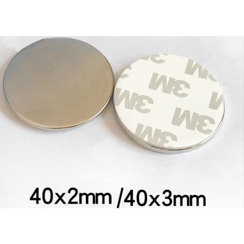 1/2/3pcs 40x2mm 40x3mm NdFeB Powerful magnet Comes with 3M strong double-sided tape N35 Round strong magnet 40*2mm 40*3mm