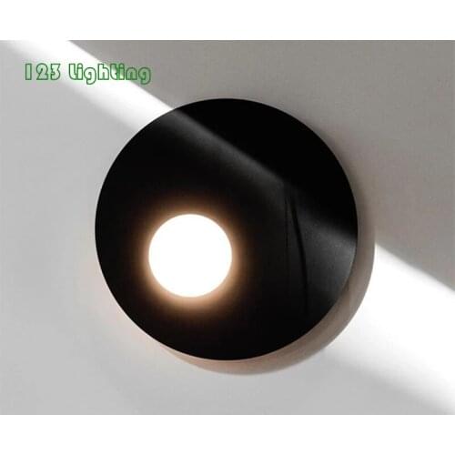 Art Deco Wall Lamp Black Metal Livingroom Bedside Aisle Wall Sconces White Glass Surface Mount Modern Round Atmosphere Luminaire