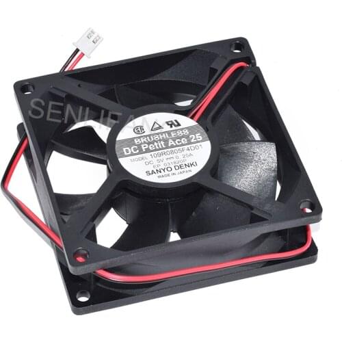 New For SANYO 109R0805F4D01 DC5V 0.25A Two Wires Square Cooling Fan