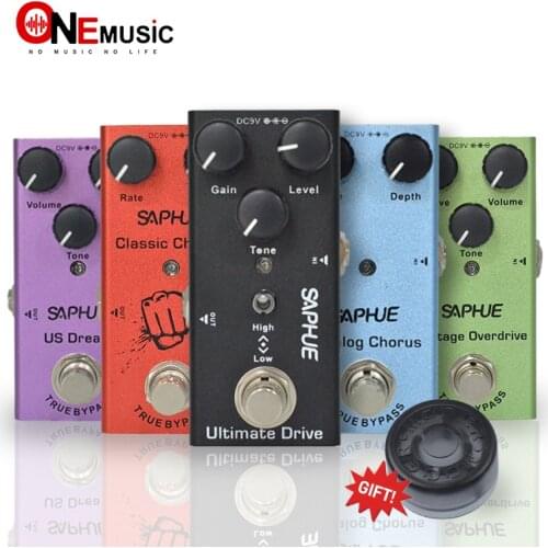 SAPHUE Electric Guitar Pedal Vintage Overdrive/Distortion Crunch/Distortion/US Dream/Classic Chorus/Vintage Phase/Digital Delay