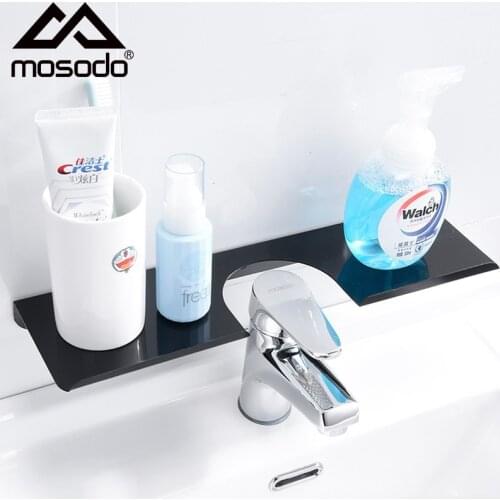 Mososo Punch-free Bathroom Shelves Kitchen Wall Shelf Shower Storage Rack Organizer Metal Shelf Wall Washstand Faucet Wall Shelf