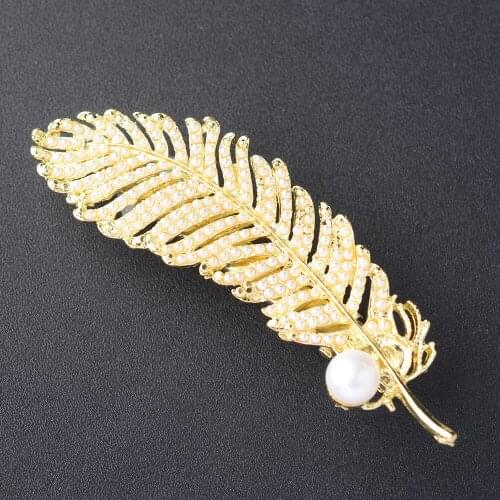 Freshwater Cultured White Pearl Cubic Zirconia Pave Gold Plated Hairpins
