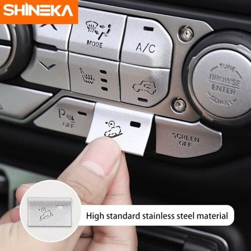 SHINEKA Interior Mouldings For Jeep Wrangler Sahara JL 2018 2019 Center Control Button Sticker for Jeep Wrangler JL Accessories
