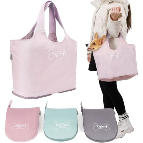 Foldable Handbag for Cats Kitten Puppy Small Dogs Waterproof Shoulder Bag Tote with Safety Leash Inside Carry Cats Dogs