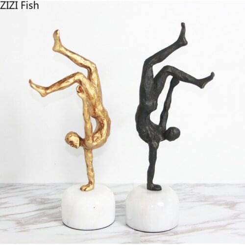 Sports Gymnastics Abstract Figures Metal Character Ornaments Living Room Decoration Minimalist Statue Home Decoration Modern
