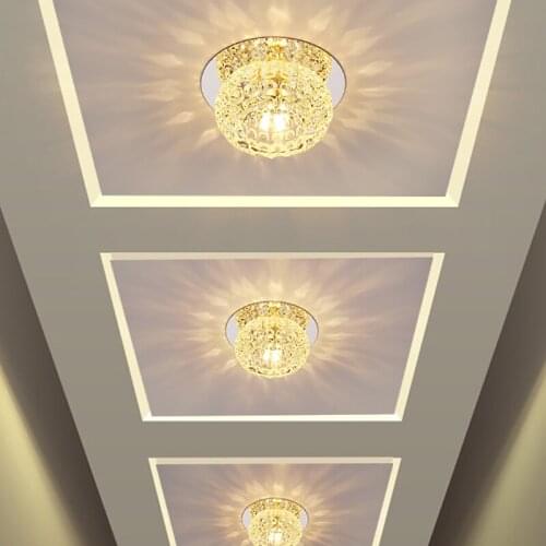 Led Embedded Crystal Ceiling Lamp Home Improvement Hallway Kitchen Study Aisle Loft Decorative Light Living Room Illumination