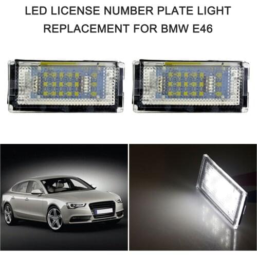 LED License Number Plate Light Lamp Assembly 18pcs LED Replacement For BMW E46