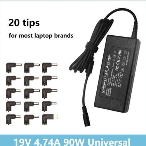 90W Universal DC Power Adapter Laptop Charger For Acer Asus Dell HP Lenovo Samsung Toshiba Laptop 15V 16V 18.5V 19V 19.5V 20V