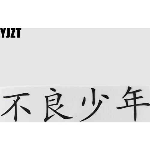 YJZT 22.5CM×5.5CM Personality Juvenile Vinyl Chinese Characters Humorous Words Car Stickers Decal 13D-0523