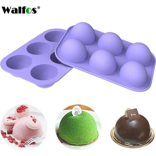 Walfos Half Sphere Silicone Soap Molds Bakeware Cake Decorating Tools Pudding Chocolate Fondant Mould Ball Shape Biscuit Tools