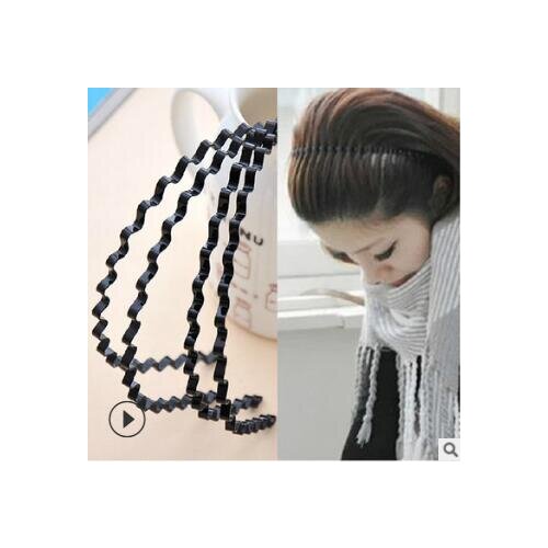 Iron Teeth Unisex Wavy Headband Black Metallic Hair Band Fashion Head Buckle Hair Care & Styling Tools Hair Accessories HA022