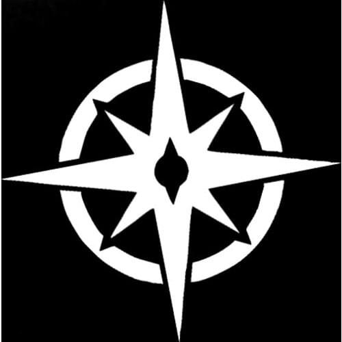 12.5CM*12.5CM Decal Vinyl Car Sticker Decor Compass Navigation North South East West Black/Silver C10-01793