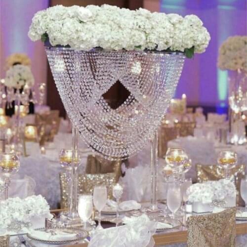 3pcs/lot crystal acrylic wedding centerpiece/crystal wedding cake stand/acrylic flower stand/wedding pillar table decoration