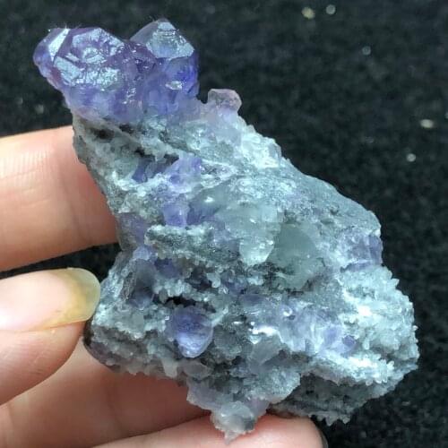 33.3gTanzanian blue fluorite and crystal symbiotic mineral stone decoration and restoration of energy geology teaching specimen