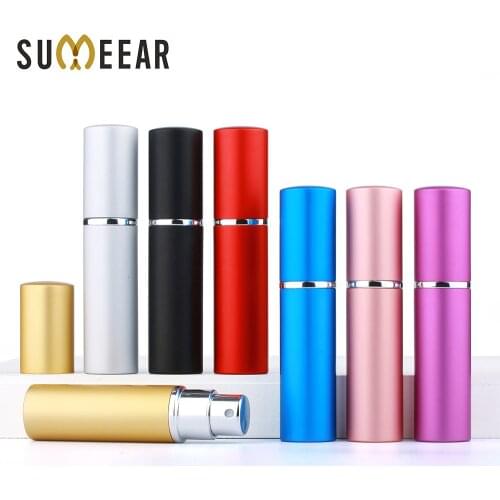 50Pcs/Lot 5ml Portable Mini Aluminum Refillable Perfume Bottle Empty Cosmetic Containers Atomizer Traveler