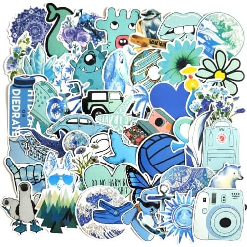 50pcs/lot Blue Sea Ocean Small fresh Luggage Skateboard 2021 Sticker Car Motocycle Graffiti Stickers for Scrapbooking