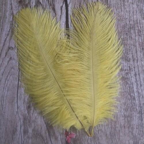 50pcs pretty yellow ostrich feathers High Quality 6-8inches/15-20 cm Christmas Birthday Wedding Party DIY Decorations Plumage