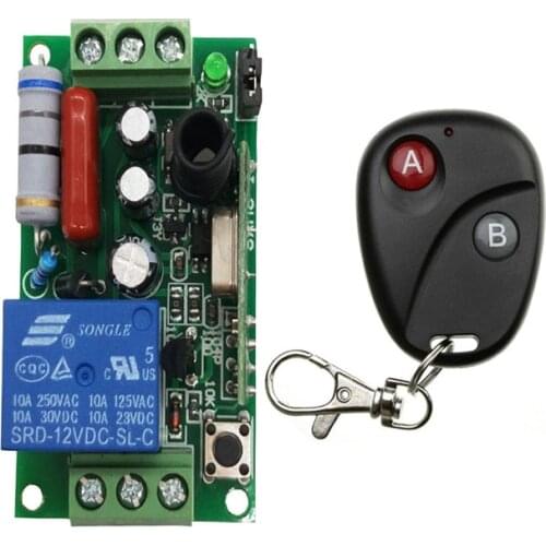 AC220V 1CH 10A Radio Controller RF Wireless Relay Light Lamp LED Remote Control Switch Transmitter+Receiver garage door/shutters