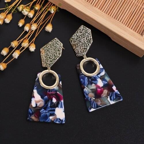 Acrylic Fashion Earrings Women Jewelry statement minimalist Bohemian Drop Earrings Acetate metal Long Earrings geometric Earring