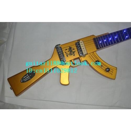 Free shipping new special shape electric guitar in yellow with basswood body 1250
