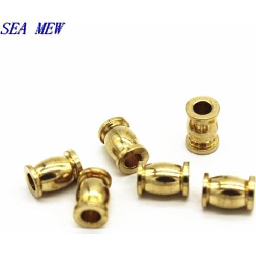 SEA MEW 100 PCS 4mm*6mm Metal Raw Brass Tube Beads Spacer Beads 2mm Hole Beads For Jewelry Making