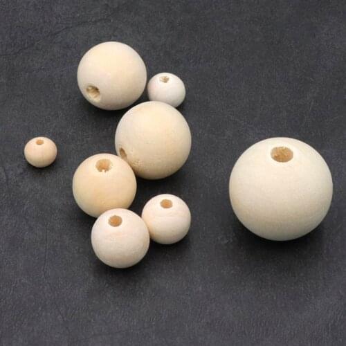 6 8 10 12 14 18 20 mm Natural Loose Round Wood Beads For Jewelry Making Finding Diy Bracelet Necklace Accessories Wholesale