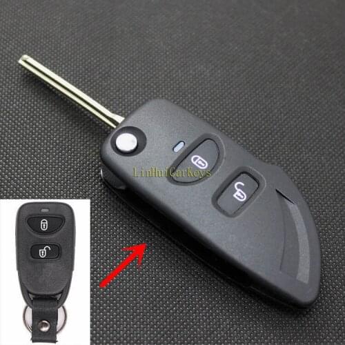 PINECONE for KIA FORTE Car Key Case 2 Buttons Uncut Brass Blade Modified Remote Key ABS Shell 1 PC