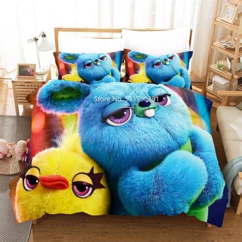 Disney Toy Story Buzz Lightyear Woody Pattern 3D Print Duvet Quilt Cover Pillowcase Bedding Boy Bedroom Decor Home Textile